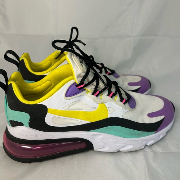 Nike Women's Air Max 270 React Dynamic Yellow Size 7.5 - Picture 2 of 10